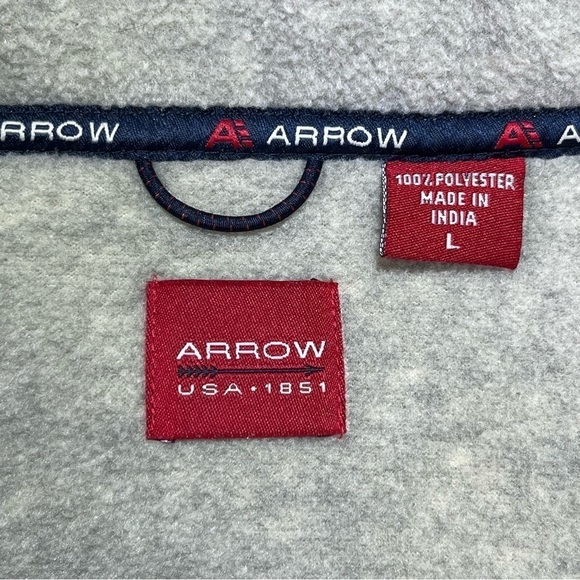 Vintage Arrow Blue Jeans Co Jacket Mens Large Gray Fleece 1/4 Zip Pullover - Picture 4 of 16